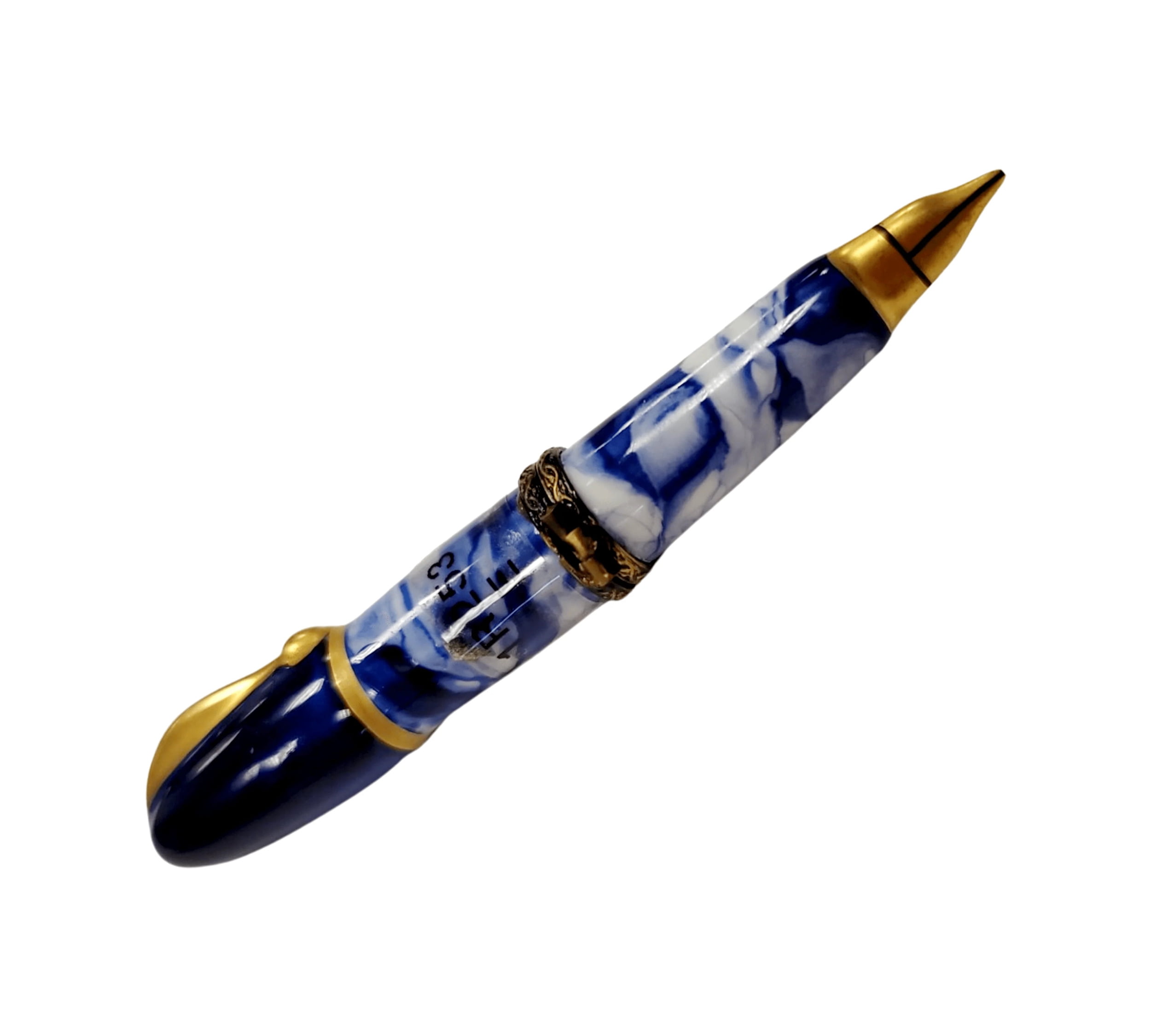 Blue Fountain Loupe Pen Fountain Pen Limoges Box Porcelain Figurine
