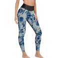 thumbnail image 1 of Blue Fower Leggings Falling Teal Sakura Push Up Yoga Pants Funny Stretch Yoga Leggings Female Printed Cycling Sports Tights, 1 of 4