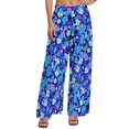 thumbnail image 1 of Blue Fower Straight Pants Rose Print Trendy Wide Leg Pants Female Oversized Aesthetic Graphic Trousers, 1 of 2