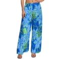 thumbnail image 1 of Blue Fower Straight Pants Rose Print Trendy Wide Leg Pants Female Oversized Aesthetic Graphic Trousers, 1 of 2