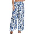 thumbnail image 1 of Blue Fower Straight Pants Rose Print Trendy Wide Leg Pants Female Oversized Aesthetic Graphic Trousers, 1 of 2