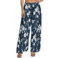 thumbnail image 1 of Blue Fower Straight Pants Rose Print Trendy Wide Leg Pants Female Oversized Aesthetic Graphic Trousers, 1 of 2