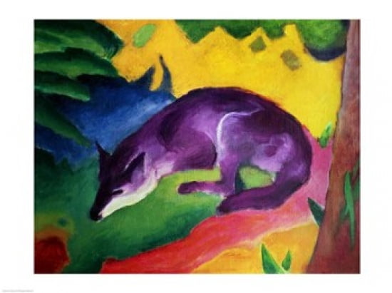 Blue Fox 1911 Canvas Art - Franz Marc (24 x 18)