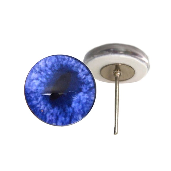 Blue Fox Glass Eyes on Wire Pin Posts