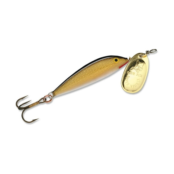 Blue Fox Vibrax Minnow Spin Inline Spinner Plated Gold