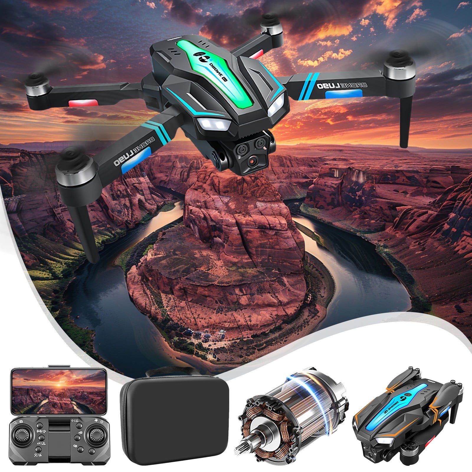 Blue Fpv Drone With Esc Camera Brushless Motor Altitude Hold Obstacle Blue Fpv Drone With Esc Camera Brushless Motor Altitude Hold Obstacle