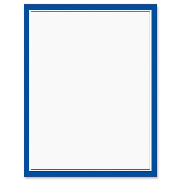 Blue Frame Patriotic Letter Papers - Set of 25, American Flag stationery papers, 8 1/2" x 11", compatible computer paper, Patriotic Letterhead, 4th of July flyers, Veterans Day, Memorial Day