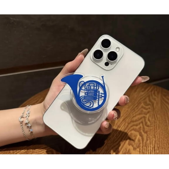 Blue French Horn Magsafe Grip, Magnetic Pop Phone Grip for Phone, Your Phone's Legendary Crush
