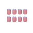 thumbnail image 1 of Blue French Tips Press On Nails Extra Short Square, 1 of 5