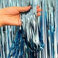 thumbnail image 1 of Blue Fringe Curtain Party Decorations 2 Pack, Foil Fringe Backdrop Curtains for Birthday Wedding Bridal Shower Holiday Party Decor, Photo Booth Background, 1 of 2