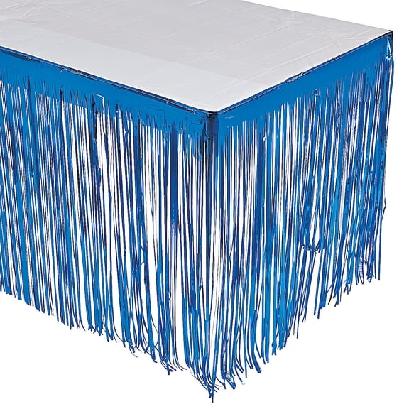 Blue Fringe Tableskirt - Party Supplies - 1 Piece