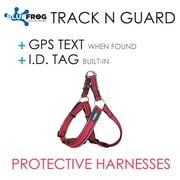 Blue Frog 1X Track N Guard GPS Message Ready & Built-In I.D. Tag Dog Harness (Easy Step-In, Fashionable Double 2MM Reflective Stitch Design), Red, Small