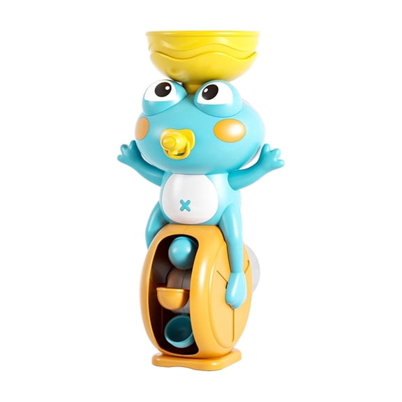 Blue Frog Water Wheel Bath Toy, WallMounted Bathtub Water Spinning Play Toy, Interactive Shower Water Toy for Bathroom & Swimming Pool Entertainment