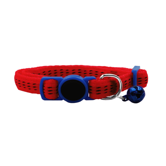 Blue Frog Puffy Cat Collar, Red