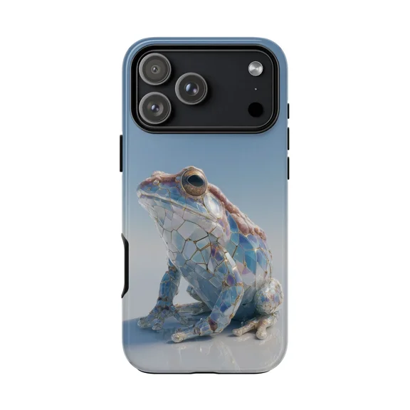 Blue Frog Sapphire Mosaic Art Case for iPhone 11-17 Pro Max