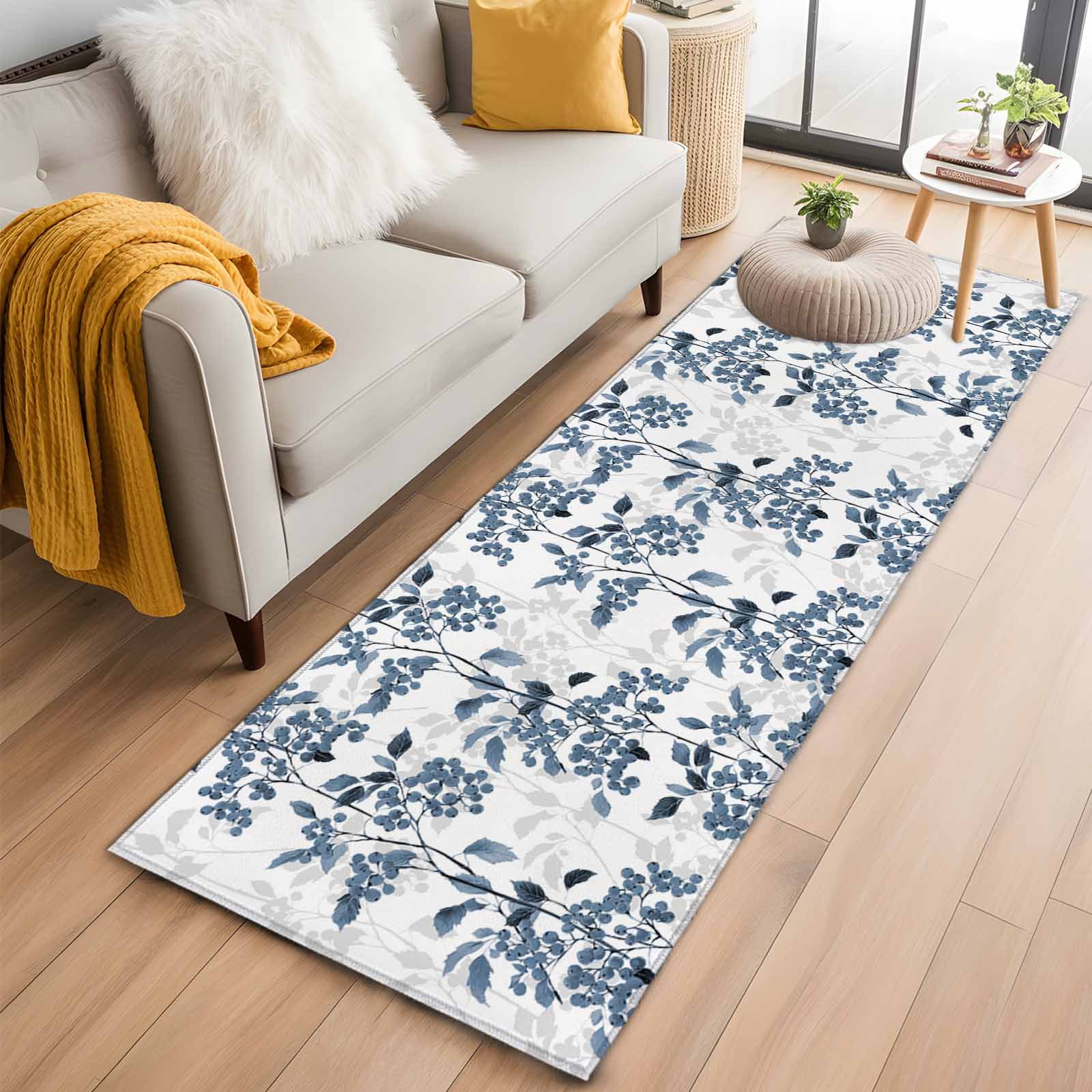 Blue Fruit Kitchen Runner Rug 2x6 Washable Runners for Hallway Non Slip ...