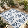 thumbnail image 1 of Blue Fruit Outdoor Rug 3x5 Ft - Reversible Patio Rug Outdoor Camping Rugs, Vintage Plant Nature Botanical Flower Floral Indoor Outdoor Area Rugs, Non-Slip Outdoor Carpet Runner for Deck/Porch, 1 of 8