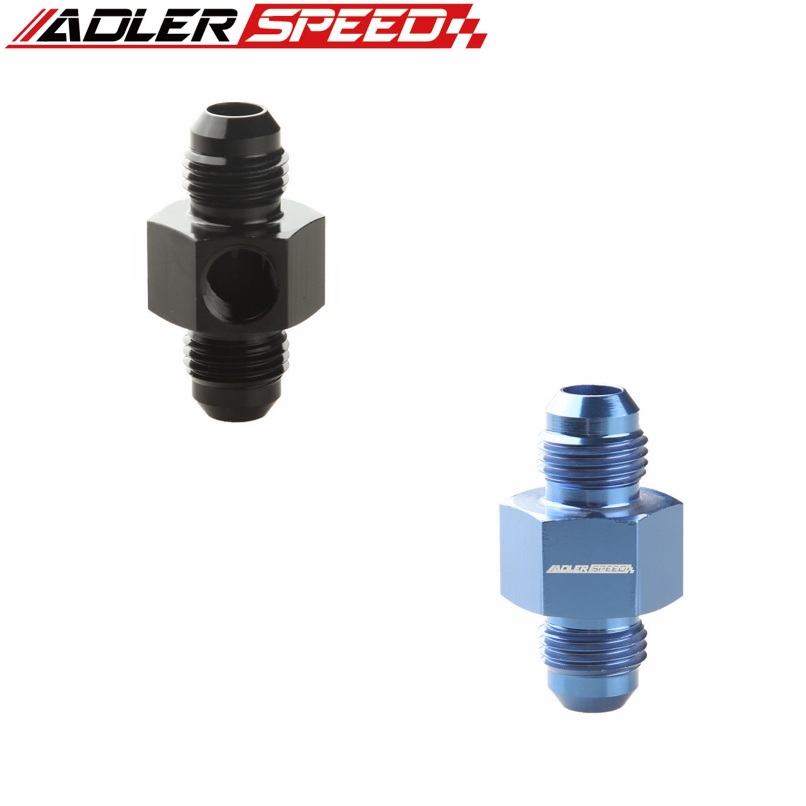 BlueFuel Pressure Gauge Fitting Adapter, 4AN4 to 4AN, 1/8"NPT