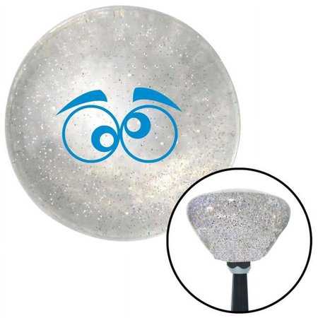 Blue Funny Eyes Clear Retro Metal Flake Shift Knob with M16 x 1.5 Insert Shifter
