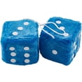 thumbnail image 1 of Blue Fuzzy Dice, 3 Inch Square, 1 of 5