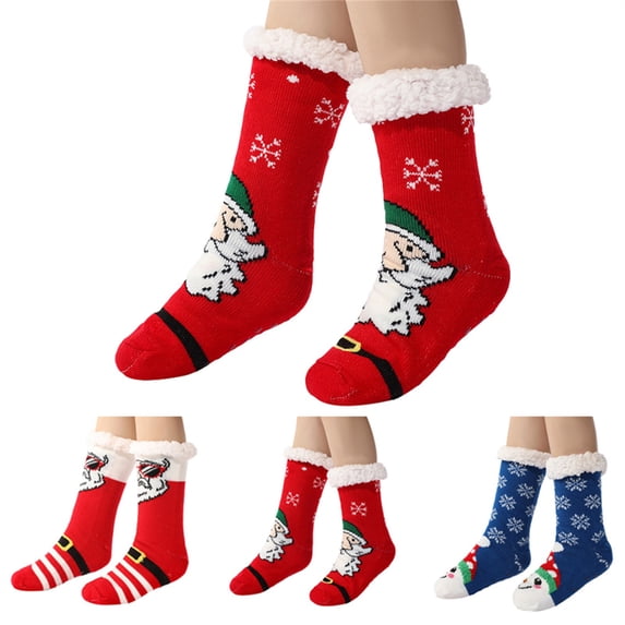 Blue Fuzzy Warm Cozy Striped Crew Socks Christmas Socks Acrylic Yarn Premium Cotton Blend, Super Soft, Durable, Stocking Stuffer Gift for Men & Women, Holiday Christmas Socks, Novelty Wear One Size