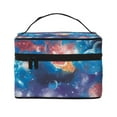 Blue Galaxy Portable Cosmetic Bag, Large Capacity Travel Makeup Case