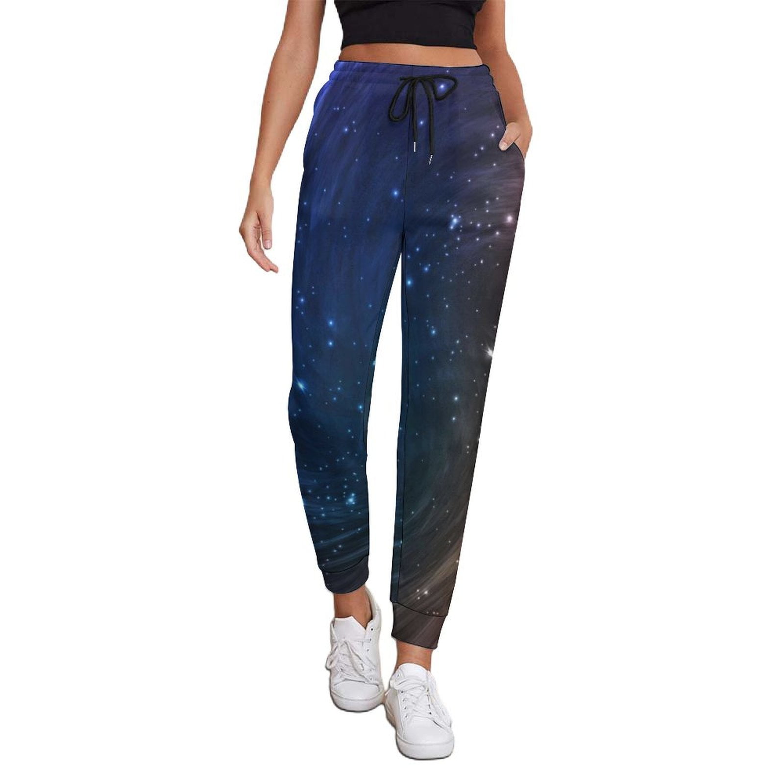 Beaded Starburst Geometric Ribbon Jogger Pants