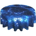 thumbnail image 1 of Blue Galaxy Stars Round Tablecloth for Home Kitchen Restaurant Dining Tables Waterproof Stain and Wrinkle Resistant Tablecloth for Home Party Picnic 60 Inch, 1 of 6