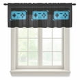 thumbnail image 1 of Blue Game Handle Valance Curtains for Kitchen/Living Room/Bathroom/Bedroom Window, Rod Pocket Small Topper Half Short Window Curtains Voile Sheer Scarf, Video Gamer Console Earphones Black 54"x18", 1 of 8
