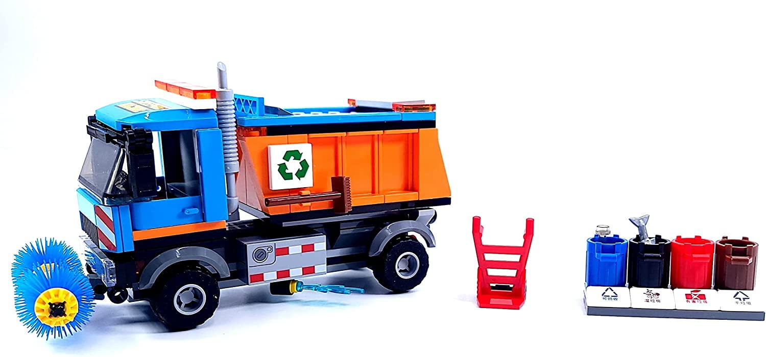 Blue Garbage Truck Building Blocks Toy Bricks Set General Jim's Toys