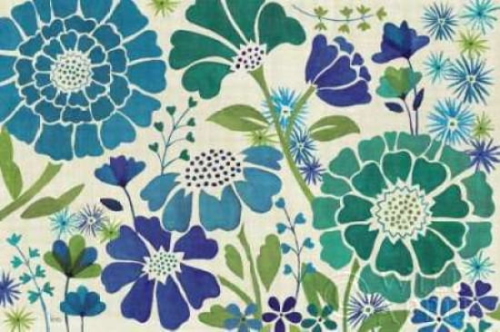 Blue Garden Canvas Art - Veronique Charron (12 x 18)