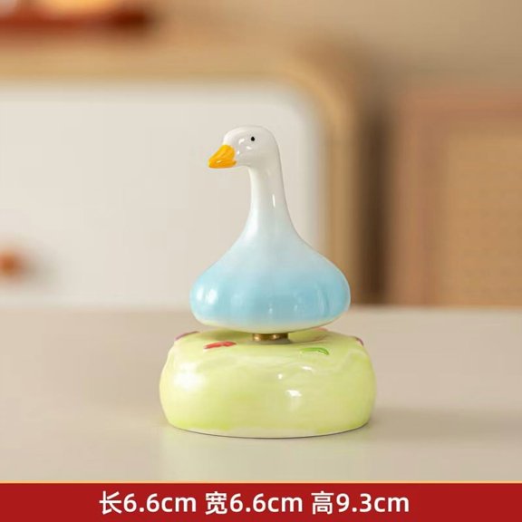 Blue Garlic Duck - Spinning Lucky Cat Office Desktop Decoration