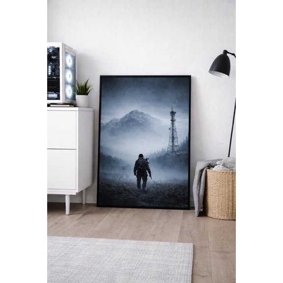 Blue Gate Sci Fi Tactical Wall Art Game Room Decor, Unframed Canvas