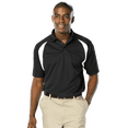 thumbnail image 1 of Blue Generation BG-7223 - Men's Raglan Wicking Polo (Medium, Black), 1 of 1