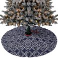 thumbnail image 1 of Blue Geometric Abstract Christmas Tree Skirt 36 Inches, Contemporary Modern Art White Xmas Trees Skirt Mat Cover Decorations for Holiday Party Indoor Outdoor, 1 of 9