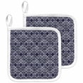 thumbnail image 1 of Blue Geometric Abstract Pot Holders for Kitchen Heatproof Potholder, 2 Pack Contemporary Modern Art White Hot Pads Multipurpose Oven Pads Cloth Potholders Trivet for Cooking and Baking, 1 of 8