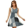 thumbnail image 1 of Blue Geometric Art, Black And White Blue Sleeveless Dress Women Summer Evening Dresses Ladies Sundress, 1 of 7