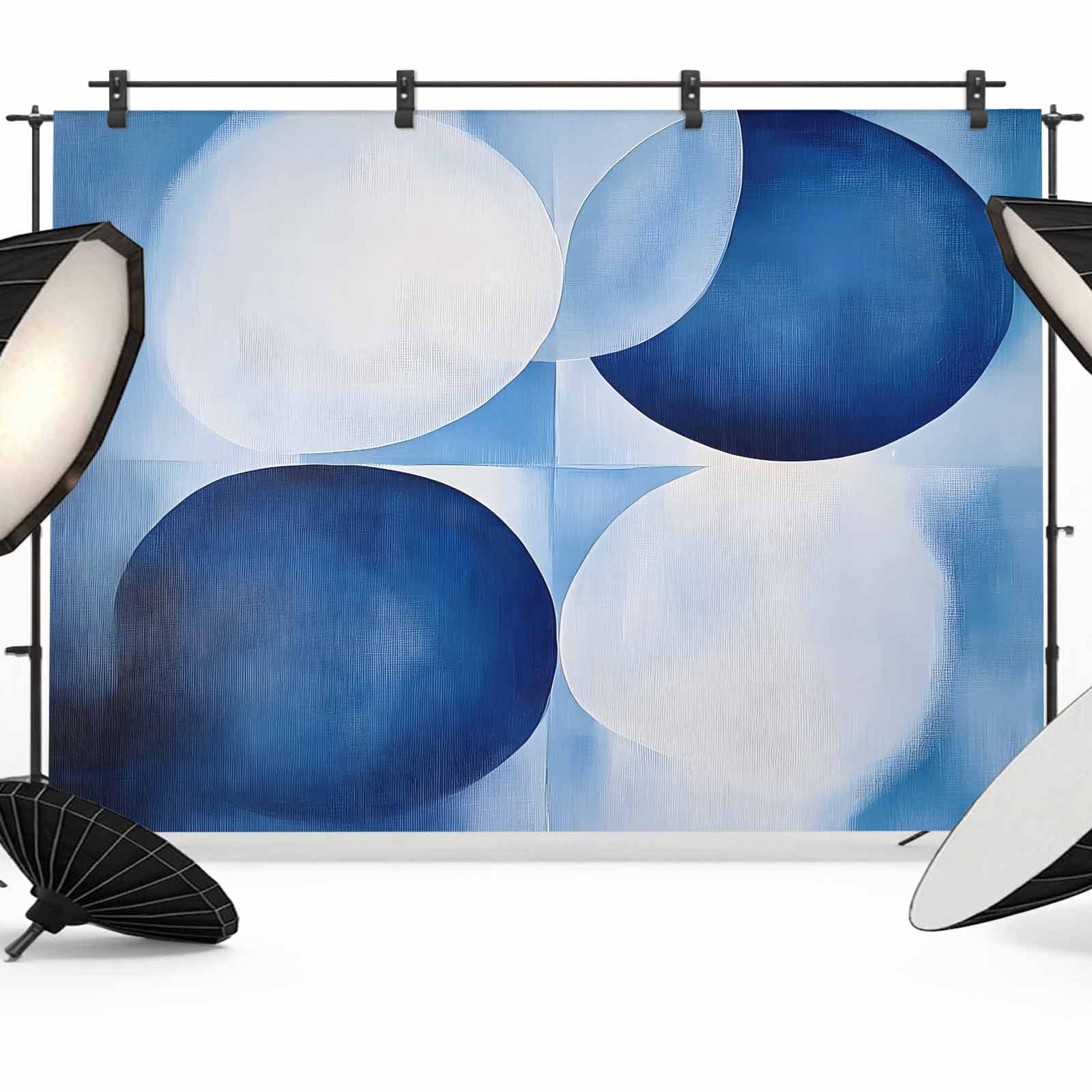 Blue Geometric Backdrop for Photography,Fabric Photo Background ...