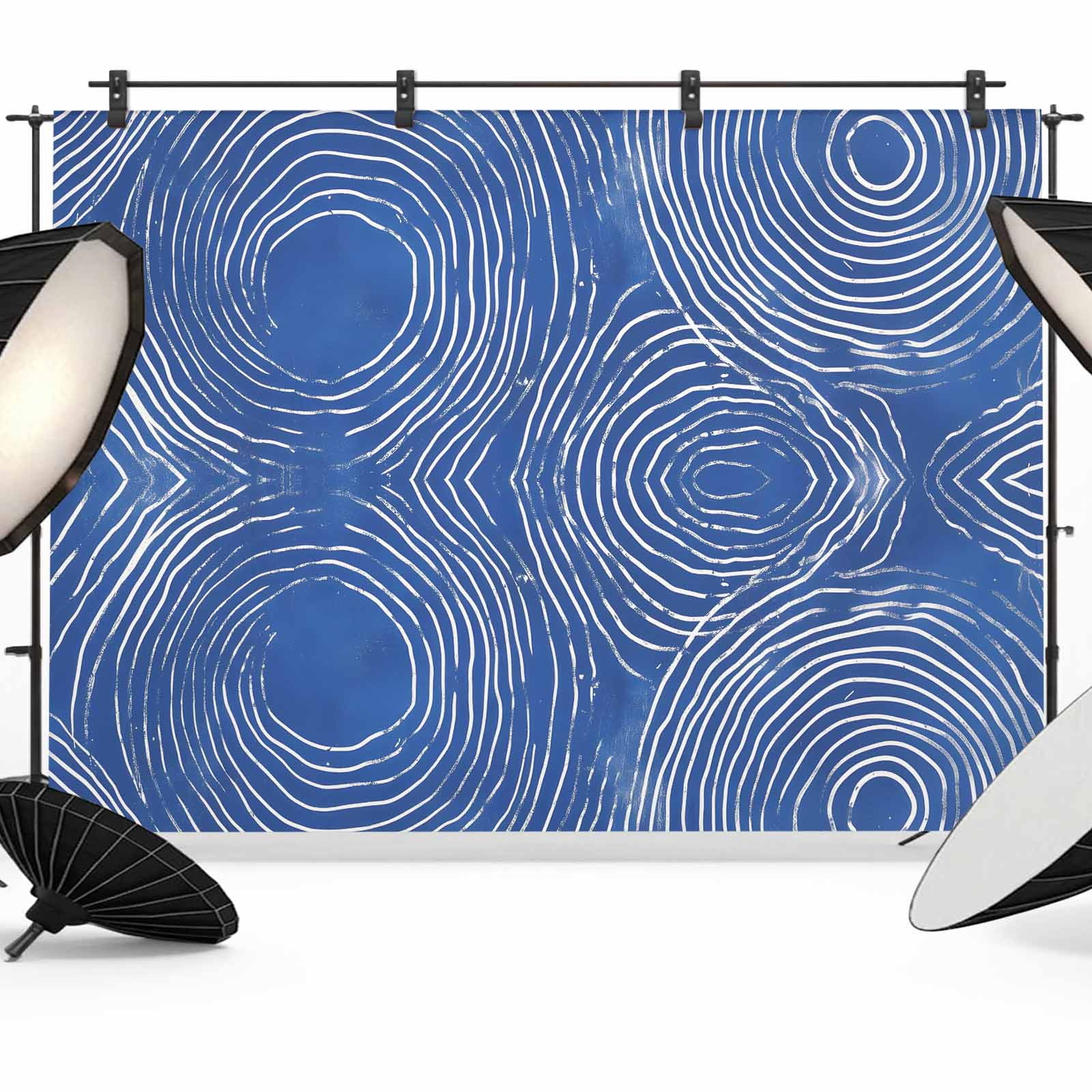 Blue Geometric Backdrop for Photography,Fabric Photo Background ...