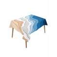 thumbnail image 1 of Blue Geometric Beach Table Cloth, Ombre Waves Moire Abstract Art Waterproof Tablecloth for Rectangle Tables, Reusable Washable Fabric Table Cover for Restaurant Kitchen Dining Tables 60"x84", 1 of 6