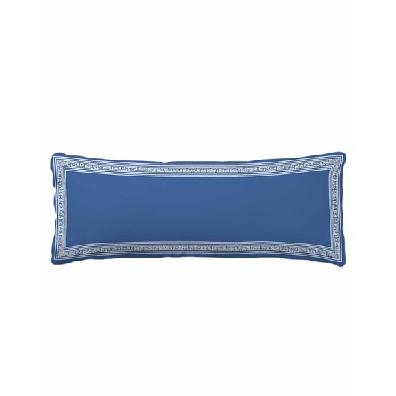 Blue Geometric Body Pillow Cover 20x54, White Greek Key Design Abstract Modern Art Decorative Pillowcase with Zipper, Microfiber Pillow Protector, Soft Breathable Long Lumbar Pillowcases for Women