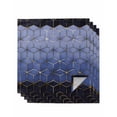 thumbnail image 1 of Blue Geometric Cloth Napkins Set of 4 Reusable Dinner Napkins, Ombre Modern Abstract Art Cocktail Napkin Washable Table Napkins for Wedding/Holiday Party/Baby Shower 20"x20", 1 of 7