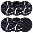 thumbnail image 1 of Blue Geometric Coasters Set of 6, Absorbent Coasters for Drinks, Contemporary White Abstract Lines Black Coaster for Desk Coffee Table Protection, Home Decor House Warming Gifts 4", 1 of 8