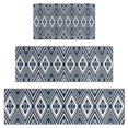 thumbnail image 1 of Blue Geometric Diamond Triangle Pattern Kitchen Rugs Sets Of 3,Kitchen Runner Rugs Non Skid Washable,Decorative Kitchen Floor Mats for Kitchen,Sink,Laundry,17"x30"+ 17"x47" + 17"x59", 1 of 6