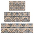 thumbnail image 1 of Blue Geometric Diamond Triangle Pattern Kitchen Rugs Sets Of 3,Kitchen Runner Rugs Non Skid Washable,Decorative Kitchen Floor Mats for Kitchen,Sink,Laundry,17"x30"+ 17"x47" + 17"x59", 1 of 6