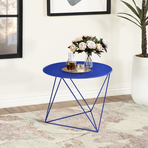 Blue Geometric Dining Table / In Primary Living Area / Scratch-resistant Surface