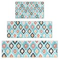 thumbnail image 1 of Blue Geometric Flower Diamond Pattern Kitchen Rugs Sets Of 3,Kitchen Runner Rugs Non Skid Washable,Decorative Kitchen Floor Mats for Kitchen,Sink,Laundry,17"x30"+ 17"x47" + 17"x59", 1 of 6