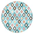 thumbnail image 1 of Blue Geometric Flower Diamond Pattern Round Fitted Tablecloth with Elastic Edge,Dining Table Cover Waterproof,Outdoor Round Tablecloth for Camping,Dining,Indoor and Outdoor, 1 of 7