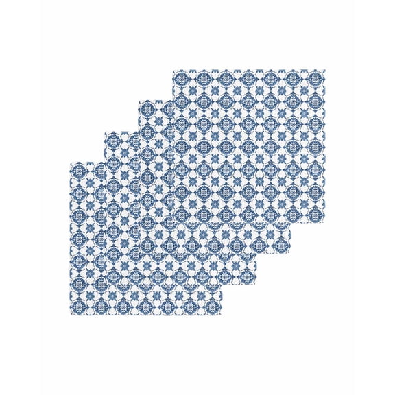 Blue Geometric Kitchen Dish Towels for Drying Dishes Set of 4, Vintage Southwest Ethnic Modern Waffle Weave Microfiber Terry Hand Tea Bathroom Towels Quick Dry & Absorbent Towel 12x12