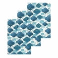 thumbnail image 1 of Blue Geometric Moroccan Kitchen Dish Towels for Drying Dishes Set of 3, Abstract Art Blue Ombre Modern Waffle Weave Microfiber Hand Tea Bathroom Towels Quick Dry & Absorbent Towel 15.7x23.6, 1 of 7
